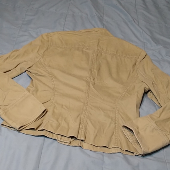 Express Tan Jacket Four Pockets Button Up Medium - Picture 5 of 5
